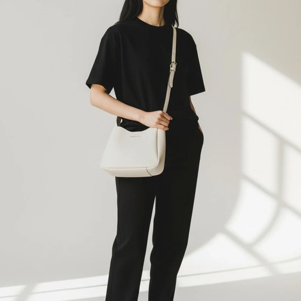 Michael Kors Off-White Leather Shoulder Bag